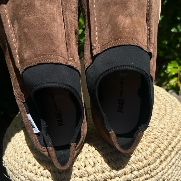 P448 BABY MOC SUEDED LEATHER
SHEARLING LINED CHOCOLATE
SNEAKER. NIB $245. 10/43 - Picture 15 of 15